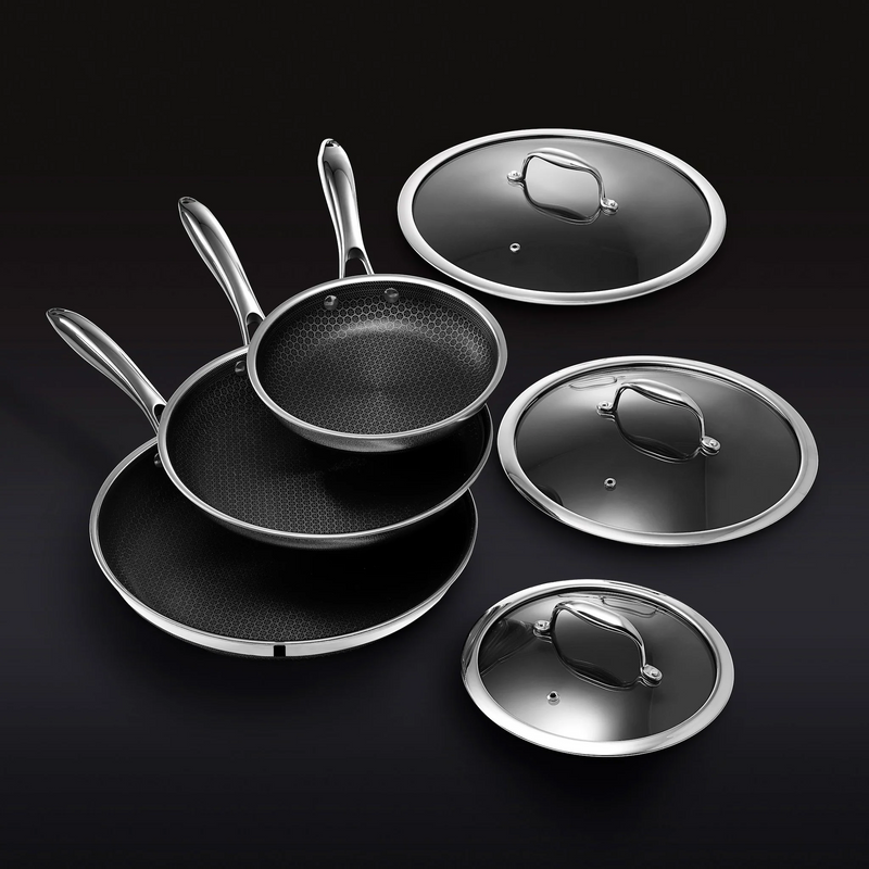 Hybrid Fry Pan Set with Lids, 6pc L6